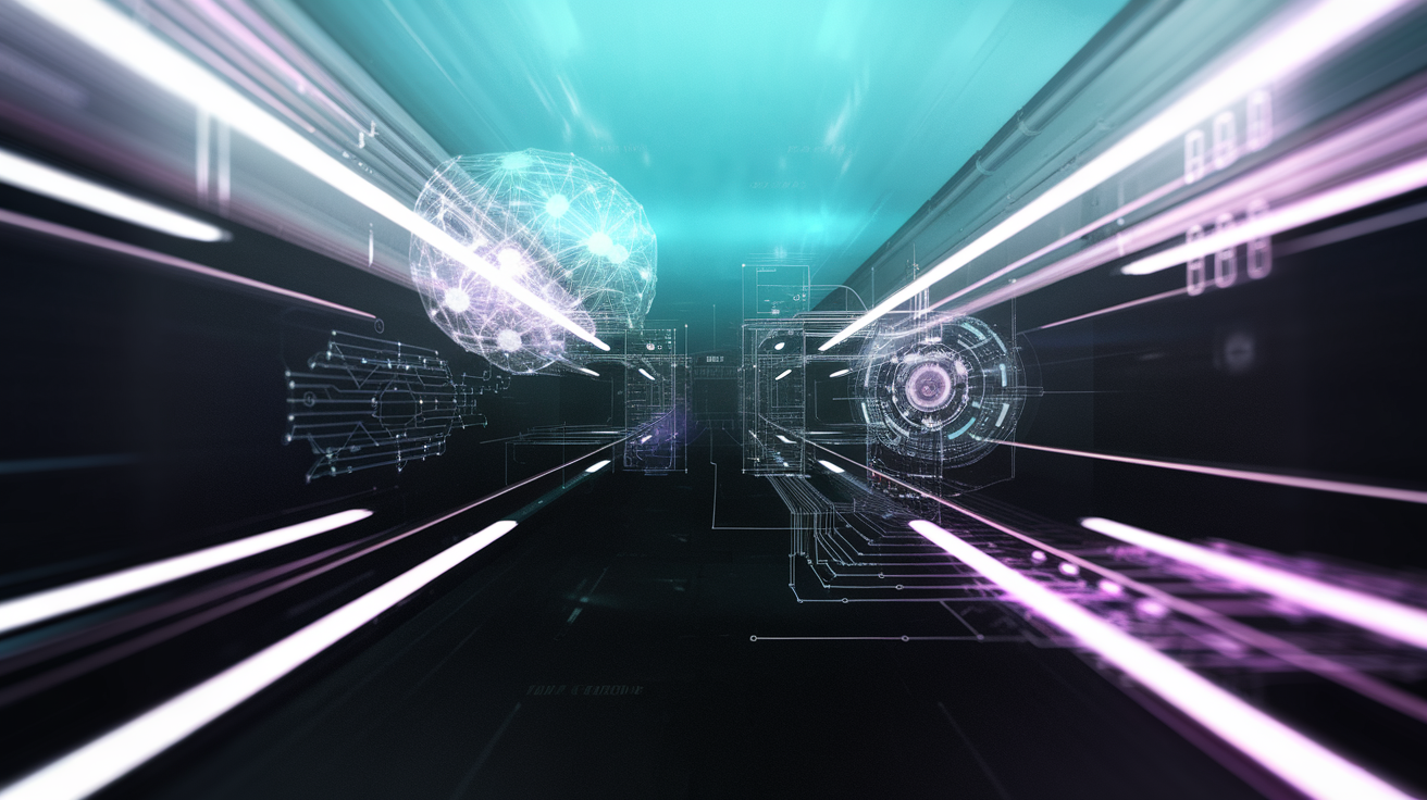 Abstract visualization representing what ai agents actually are (and which ones are worth paying for) — dark theme with cyan and purple accents